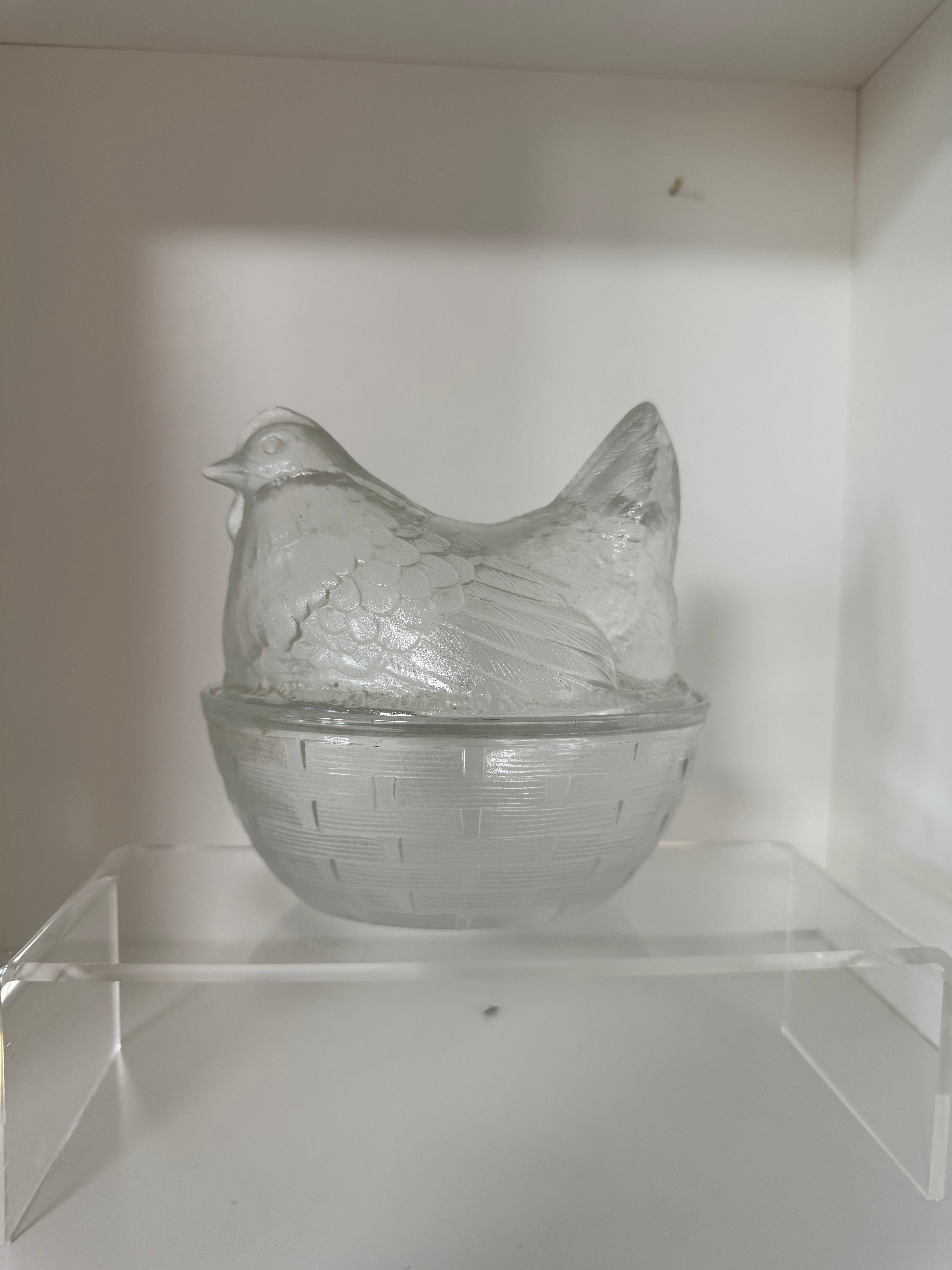 Egghøne i klart glass