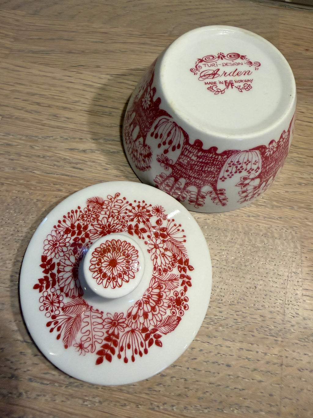 Figgjo Arden Sukkerskål med lokk - vintage Turi design