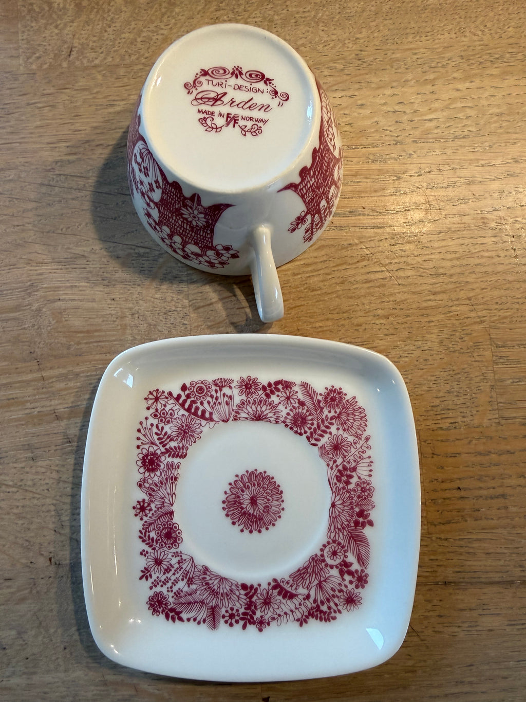 Figgjo Arden Kaffekopp med skål - vintage Turi design