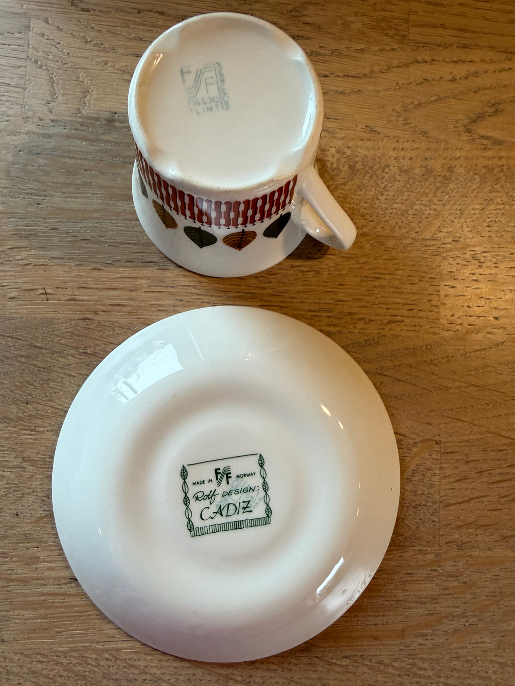 Figgjo Cadiz Kaffekopp med skål - Vintage Rolf-design
