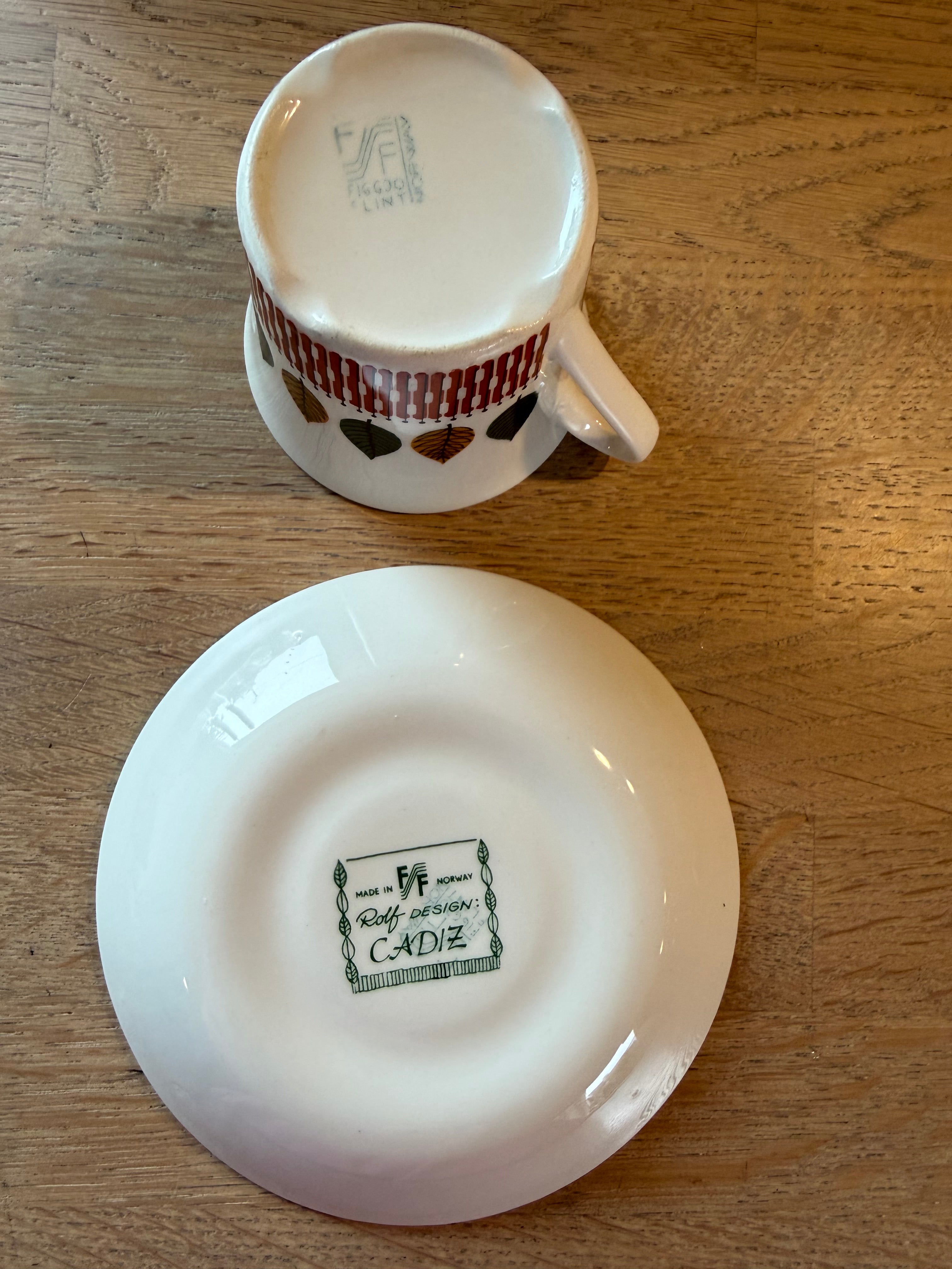 Figgjo Cadiz Kaffekopp med skål - Vintage Rolf-design
