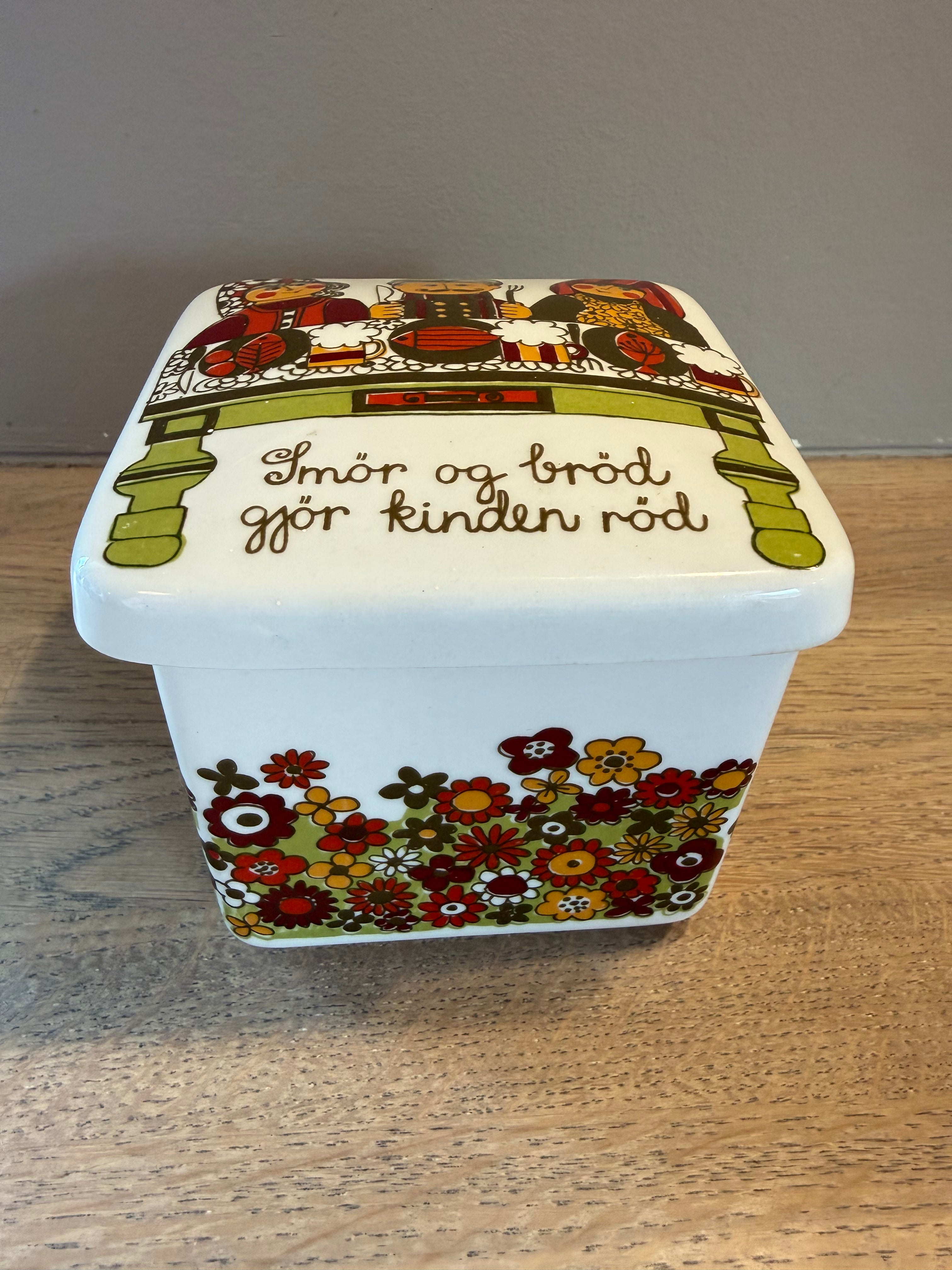 Figgjo Folklore Smørboks - vintage Turi design