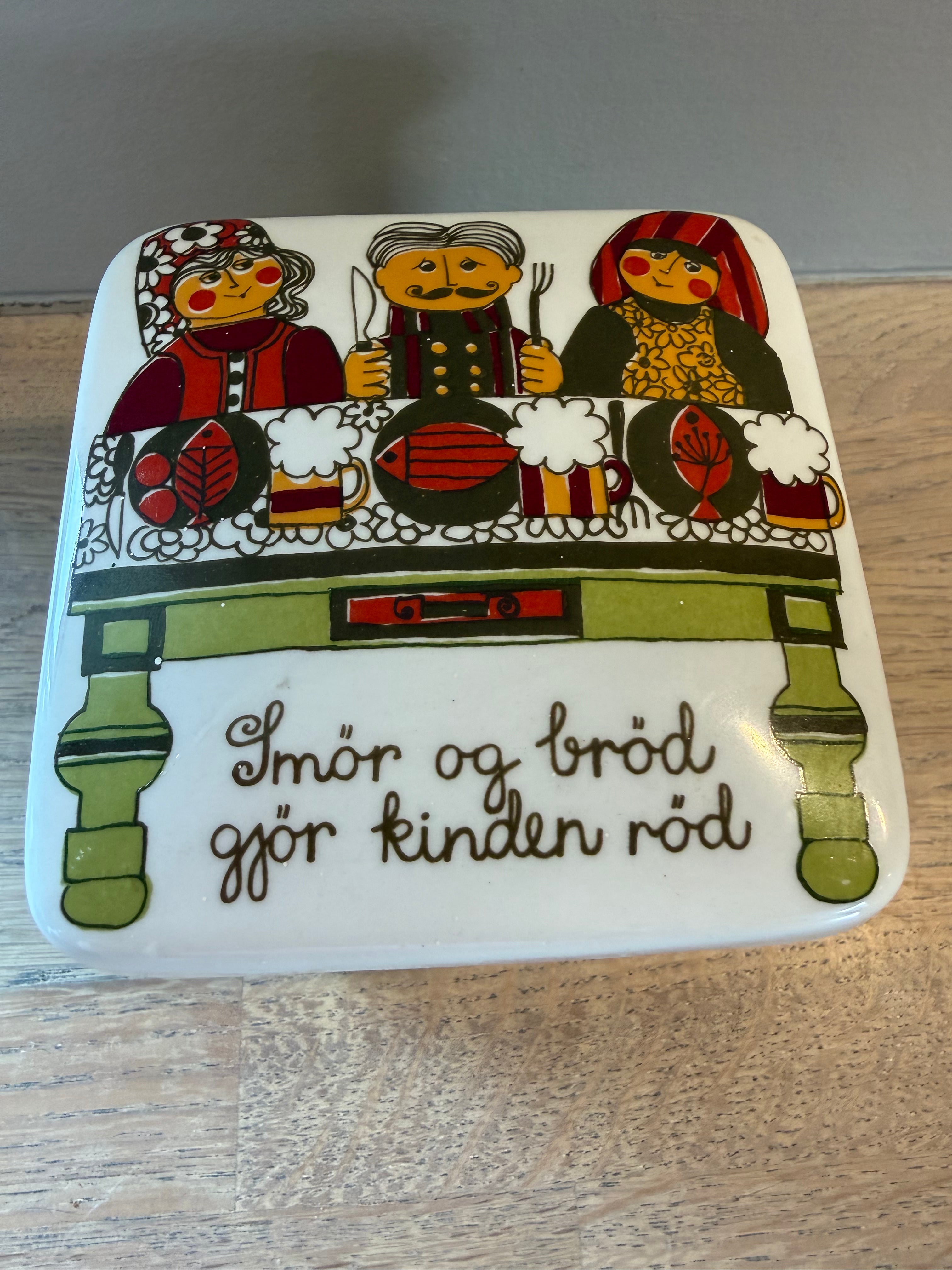 Figgjo Folklore Smørboks - vintage Turi design