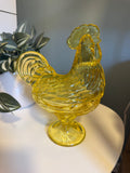 Hadeland Glassverk Glasshane skål med lokk 22cm