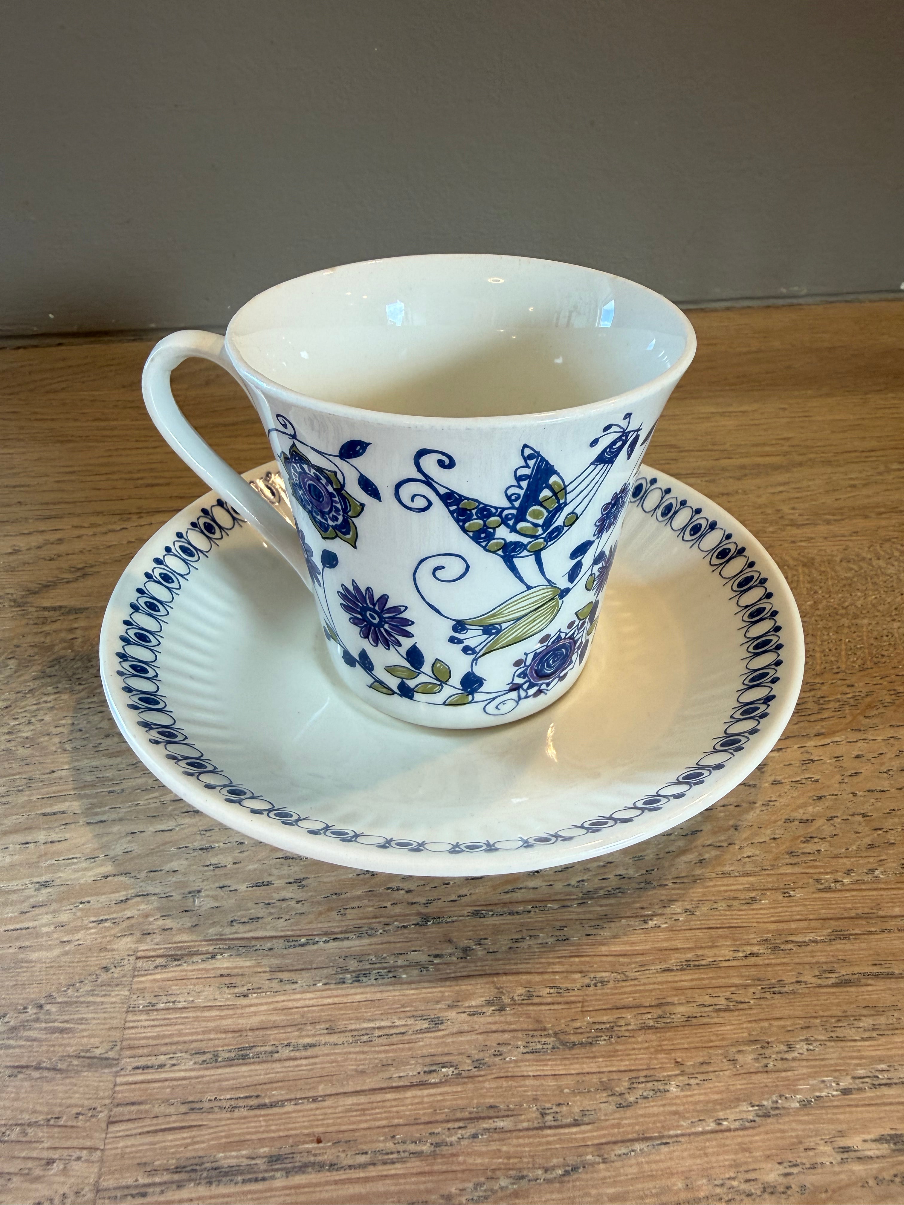 Figgjo Lotte Kaffekopp med skål - Vintage Turi design