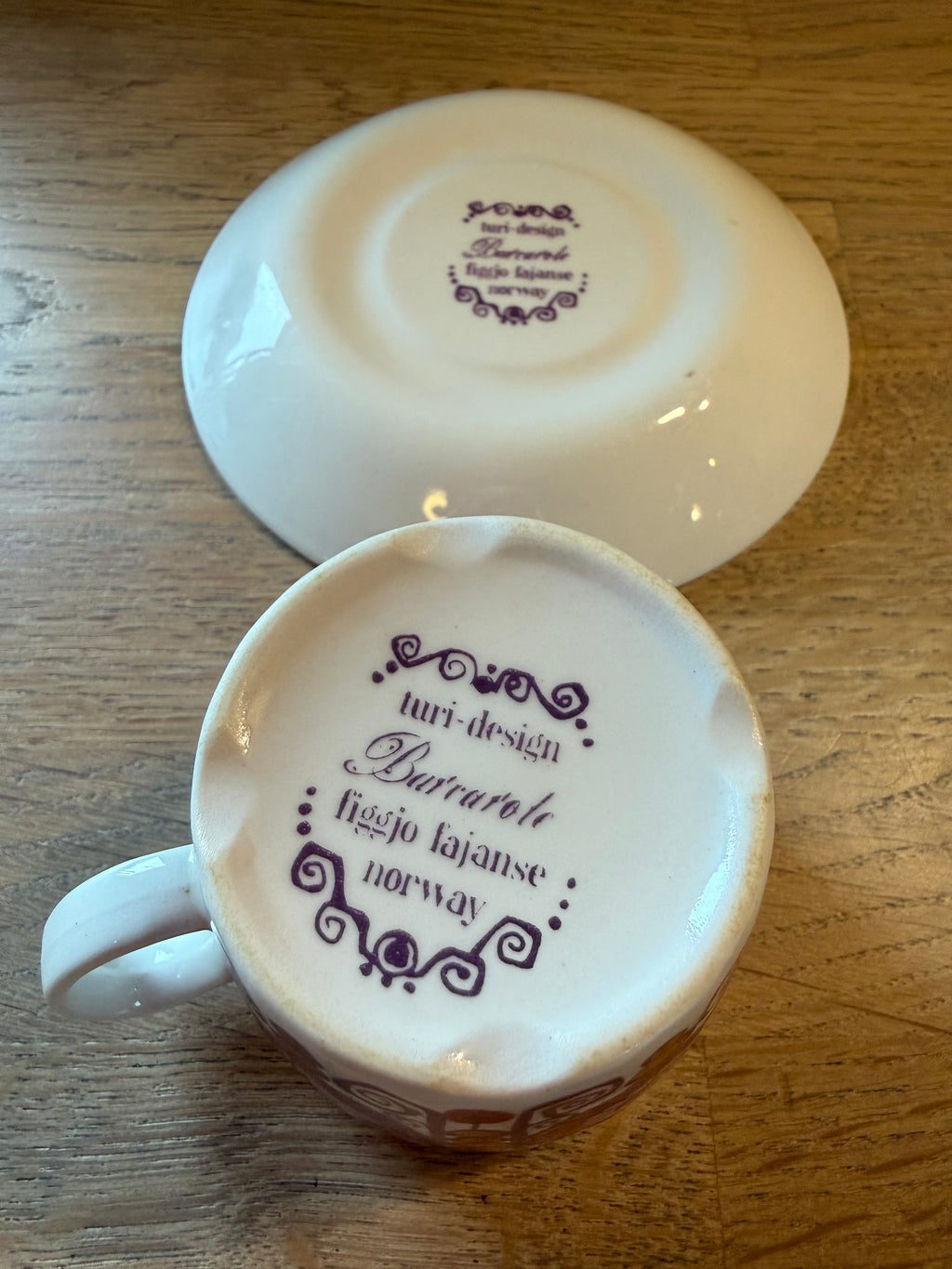 Figgjo Barcarole kaffekopp med skål - Vintage Turi design
