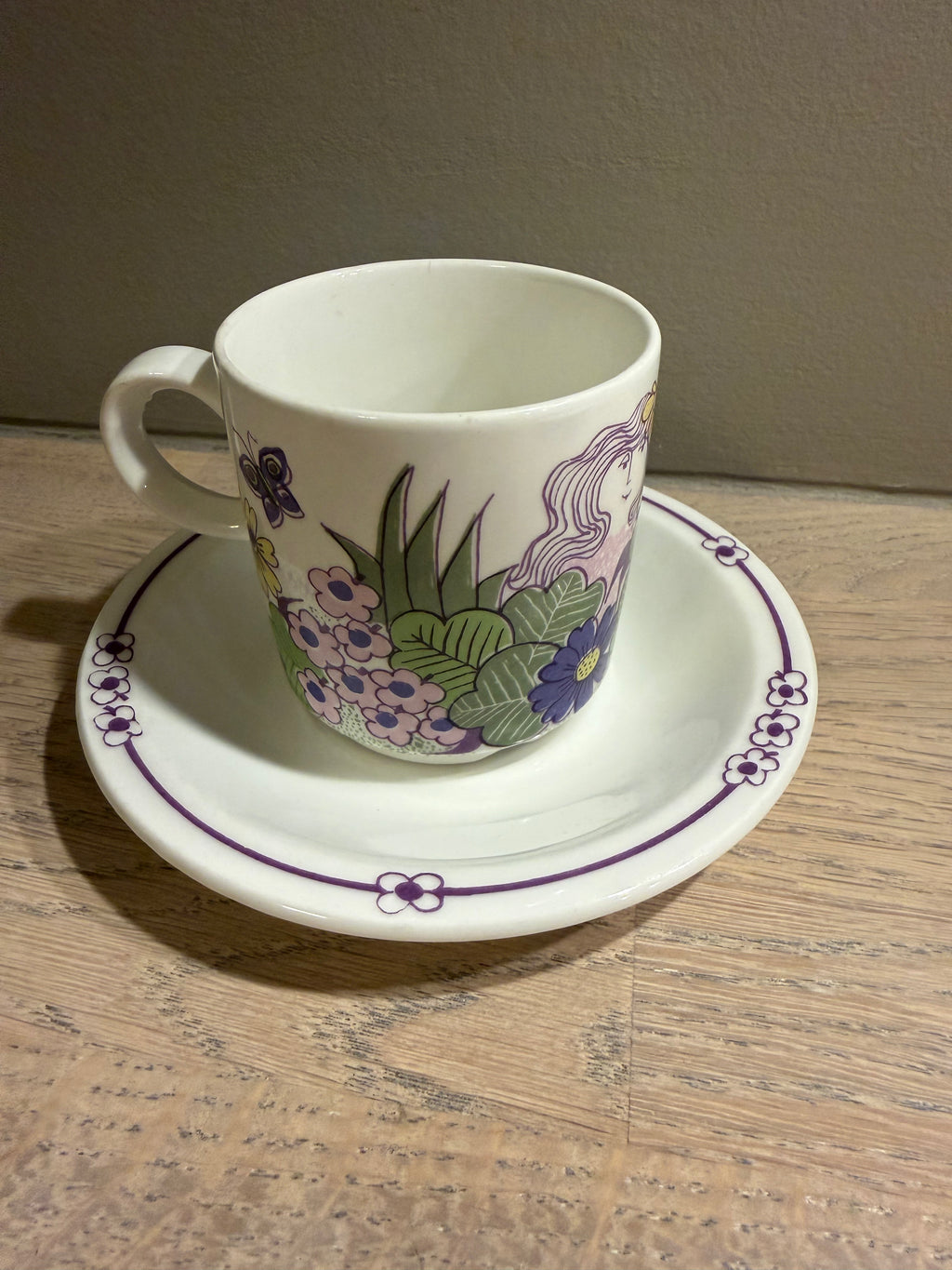 Figgjo Victoria kaffekopp med skål - vintage Turi design